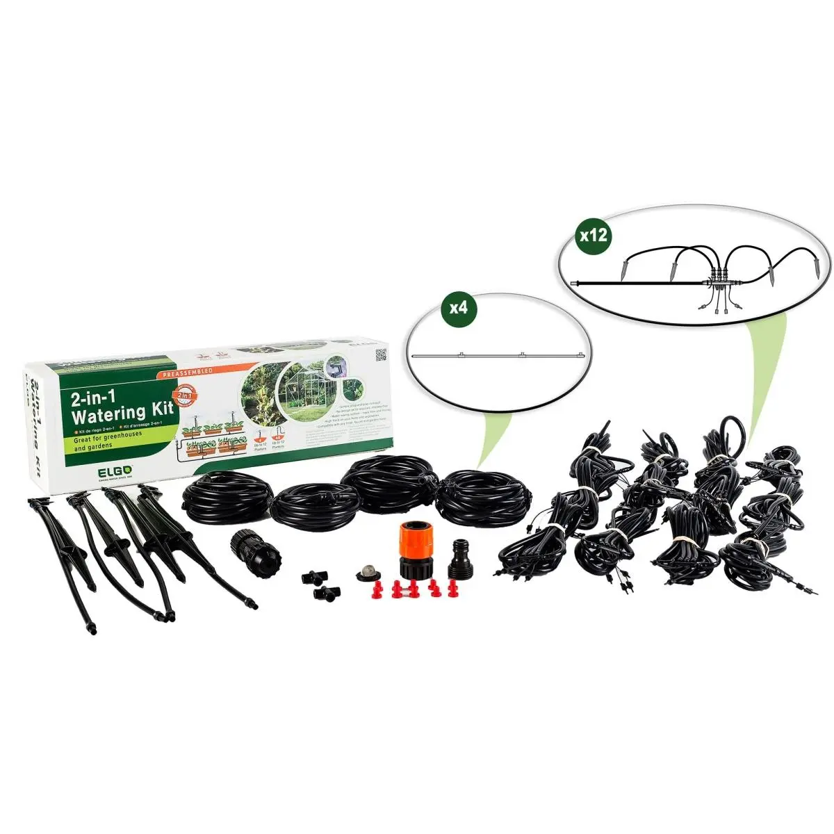 Riverstone Industries 48 ft. Genesis Greenhouse Dripper Kit - Connectible, Expandable Garden Accessory with Additional Accessories Included for Greenhouse Growing Home Improvement Watering & Irrigation