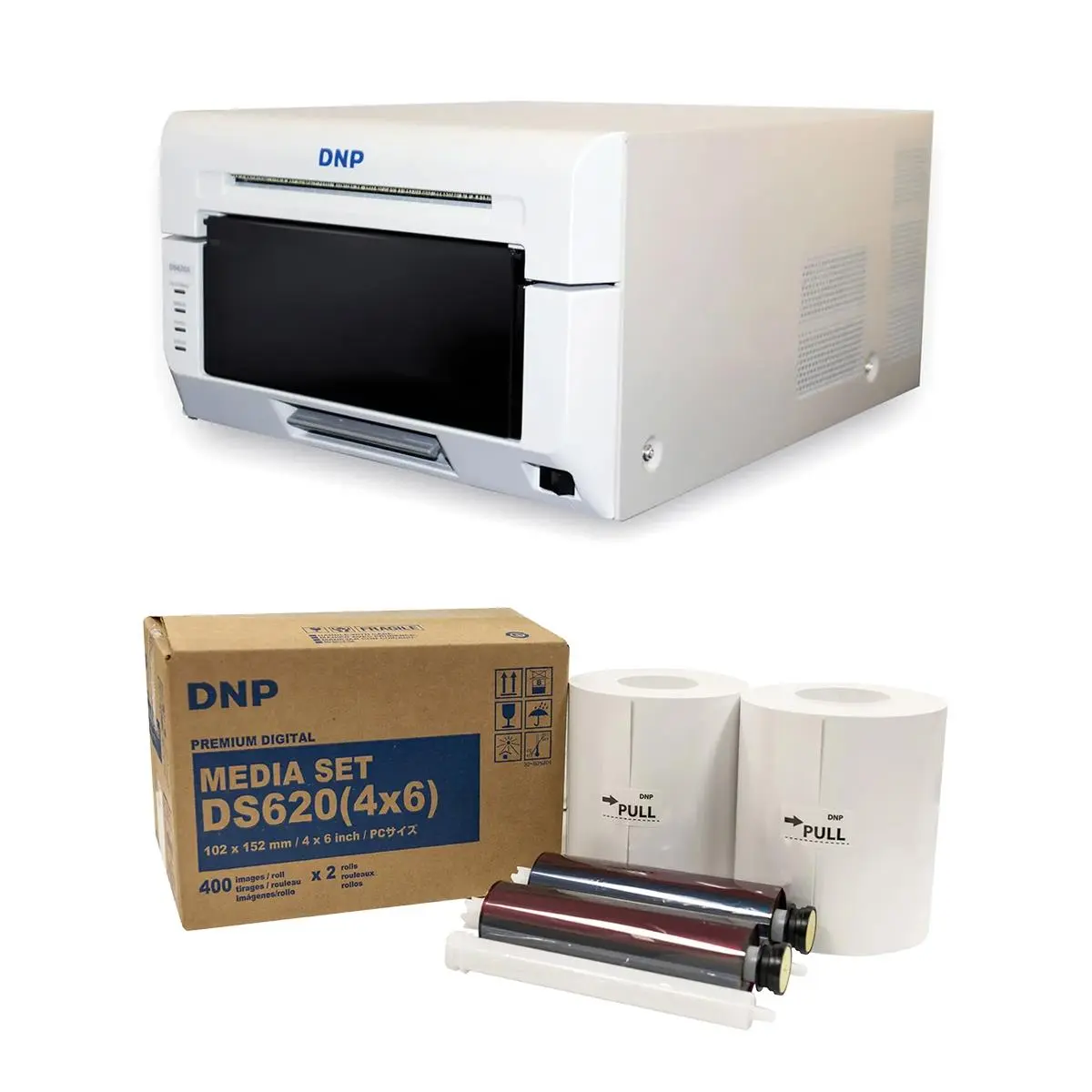 DNP DS620A Dye Sub Professional Photo Printer, Bundle with 4x6" Dye Sub Media