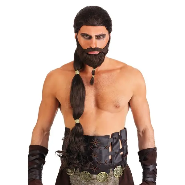 Men's Warrior King Wig and Beard