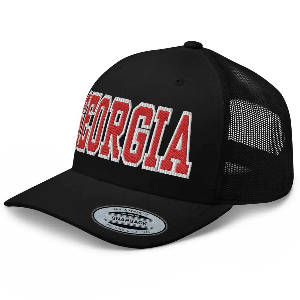 RIVEMUN NG Georgia Sports GA Embroidered Curved Bill Trucker Hat Mid Crown Adjustable Cap