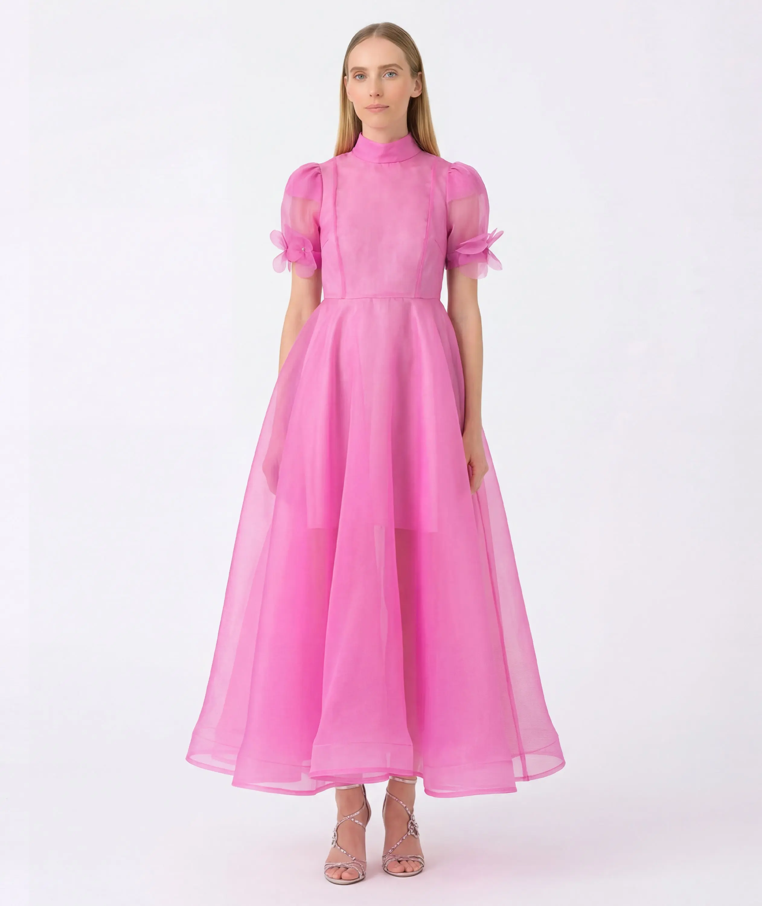 Sheer Organza Flowers Women's Dress