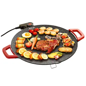 Portable Electric Korean BBQ Grill, Indoor Smokeless Grill, Non-stick Grill Pan, Adjustable Temperature Control, Nonstick Surface, Asador de Carne