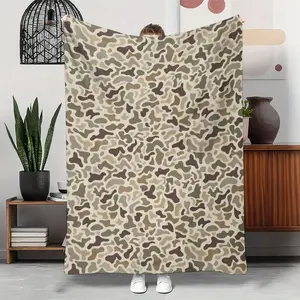 Camo Print Outdoor Blanket Ultra Soft Lightweight Fabric Essential AC Rooms Camping Trips Home Office Use Versatile All Scenario Comfort Machine Washable Multi Functional Gear Warm Cozy Camouflage Pattern Flannel Nap sofa All Season  Throw throw blanket