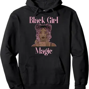Black Girl Magic Melanin Juneteenth Black Girl Magic Funny Magic Theme Printed Hoodie Men's Fall Winter Fleece Hoodie Comfortable Soft with Drawstring with Pockets