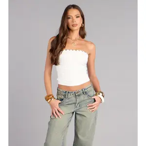 Plans Set Tube Button Crop Top