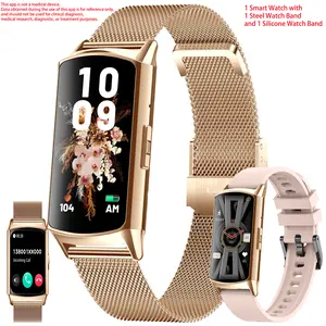 1.58 "AMOLED Women's smartwatch (answer/make calls), Android iPhone version smartwatch fitness tracker for men, activity tracker with sleep monitor, multifunctional smartwatch, smartwatch with 1 steel strap and 1 silicone strap