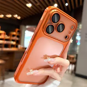 Fashionable high-endLuxury Matte Hard PC Ultra Slim Case for iPhone 17 Pro Max 17Pro ProMax Plating Camera Film Protector Frosted Shockproof CoverCellphone Protection Casing screen protector shockproof smartphone protective cover