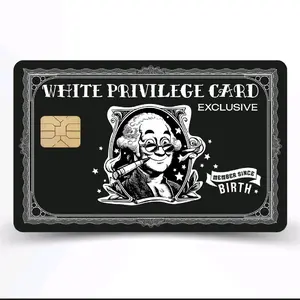White Privilege Card Skin - Exclusive Design with Unique Pattern, Member Since Birth, Black Background