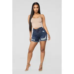 Another Day In Paradise High Rise Shorts - Dark Denim