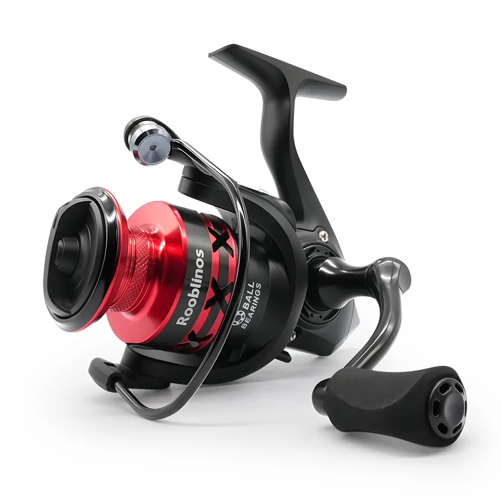 Rooblinos HT Spinning Fishing Reel, 5.2:1 Gear Ratio, Sturdy Metal Crank Handle, CNC Precision Machined Aluminum Spool, Corrosion Resistant for Freshwater & Saltwater Fishing, Ideal for Beginner and Professional Anglers