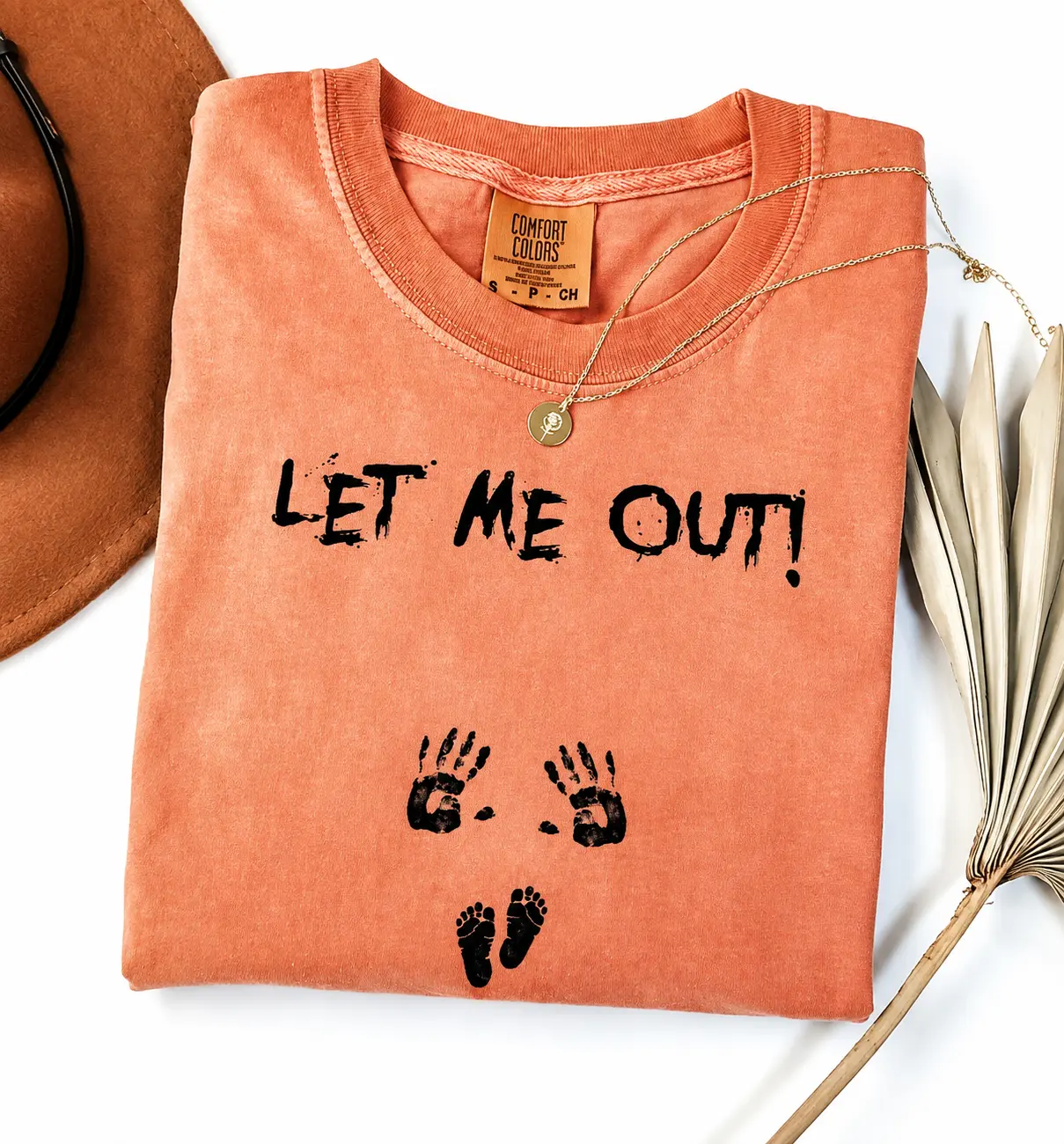 Comfort Colors Let Me Out T-Shirt, alloween Maternity Shirt, Fall Twin Pregnancy Announcement Shirt, Spooky Pregnant Costume, Mom of Twins T-Shirt, Mama To Be Gift