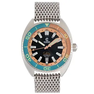 Ocean Crawler Core Diver 2024 Aqua Salmon 44mm Automatic Men Watch Swiss Sellita SW200-1