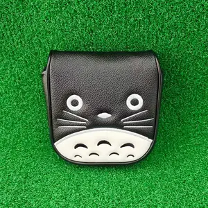 Cute Cat Golf Push Rod Cover, Golf Accessories, Classic Embroidered Pattern, Soft Inner Material, Mid-Opening Design, for New Push Rods