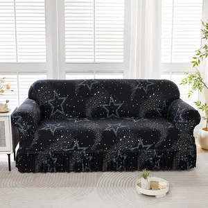 Luxury Printed Stretch Sofa Cover, Elastic Dustproof Protector, European Style, Suitable for Living Room Bedroom Outdoor Use, Celestial Sofa Cover