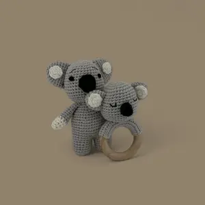 Little Beaver Oliver Koala Rattle & Plush | 100% Cotton Baby Toy | Safe & Soft for Infants