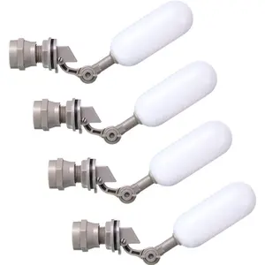 4 Pieces 1/2 Inch Float Ball Valve Plastic Water Float Valve Mini Plastic Float Valve with Adjustable Arm for Automatic Water Level Control of Water Tank
