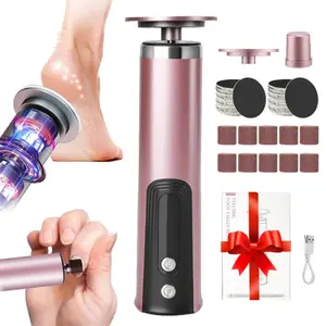 Electric Foot Callus Remover, 2 in 1 Foot File Nail Grinder with 6 Speeds Adjustable & 20pcs Sandpaper Disks, Professional Rechargeable Pedicure Tool Foot Scrubber for Men Women Dry Cracked Hard Heel Skin, Pedicure Care Tool, Cordless Pedicure Machine