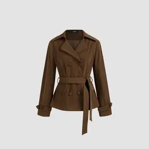 Cider [size 2-10] Corduroy Double Breasted Jacket With Belt