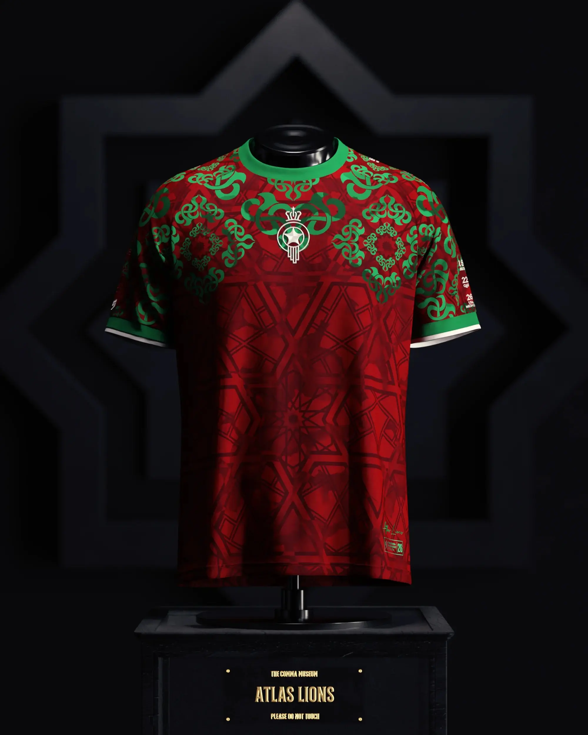 Morocco Heritage Jersey (2026WC Edition) Full Size - High-Density Cotton Fabric, Breathable, Fade-Resistant, Durable & Comfortable Fit - A Must Have for Morroc Fans!