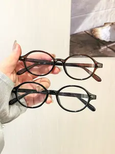 Women's Oval Frame Glasses, Lightweight Basic Design, Clear Transparent Lenses, Comfortable Fit for Daily Office Use