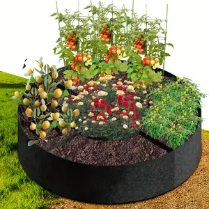 GrowJoy Round Garden Bed with Handles - Breathable Container for Vegetables, Potatoes, and Flowers, Suitable for Indoor & Outdoor Use