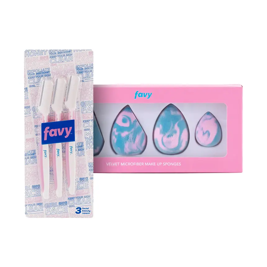 Favy Brand Beauty Blender & Dermaplaning Glow Kit