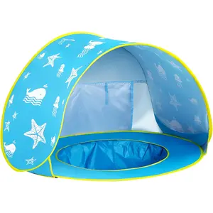 Monobeach Baby Beach Tent Ocean Pop Up Portable Shade Pool UPF50+ UV Protection Sun Shelter for Infant with Easy Set Up Canopy