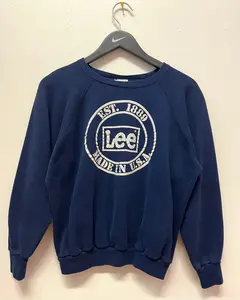 Vintage 80s Lee Made in USA Navy Blue Sweatshirt Sz M