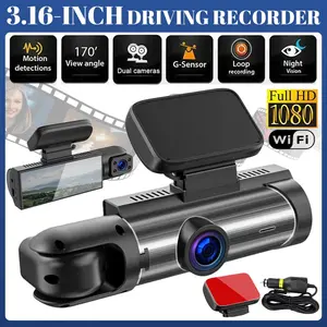 Dash Camera, WIFI Dash Camera for Cars, Dash Camera for Cars Wireless, Dash Cam Front and Inside 1080P, 140° Wide Angle Dashboard Camera, Night Vision, Wireless HD, G-Sensor (Car Front+Inside)