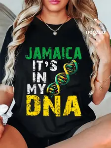 100% Cotton Jamaican Heritage Flag Men Women Jamaica It`s In My DNA T-Shirt