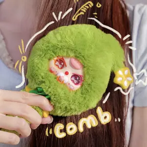 Babythree Comb Your Hair Blind Box, Cute Vegetable & Fruit Themed Plush Hair Brush, Kawaii Fluffy Air Cushion Comb Blind Box, Adorable Babythree Character Brush Collectible, Viral Functional Plush Toy for Teens & Collectors