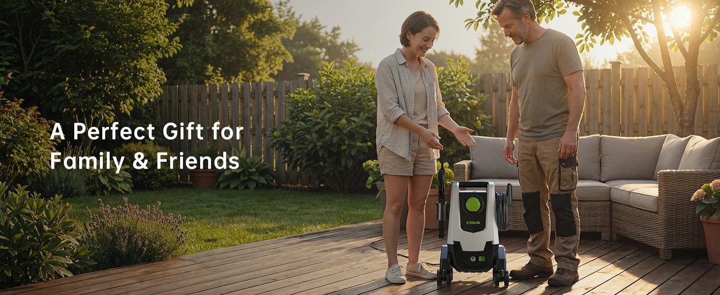3000 PSI Electric Pressure Washer, Portable Power Washer with 23FT Hose, 4 Quick-Connect Nozzles, 4-Wheel 360° Steering, Metal Spray Gun & Auto Shut-Off for Cars, Driveways, Patios & Outdoor Cleaning | Back to School