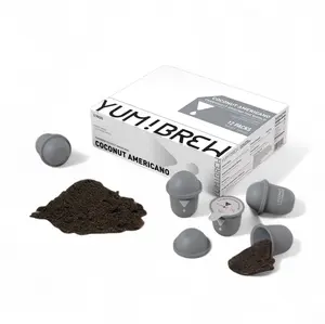 YumBrew Instant Coconut Americano Coffee Capsules, 12 Count – Freeze-Dried Yunnan Arabica Coffee Pods with Hidden Fortune Note, Smooth & Nutty, Hot or Iced Coffee, No Machine Needed, No Sugar