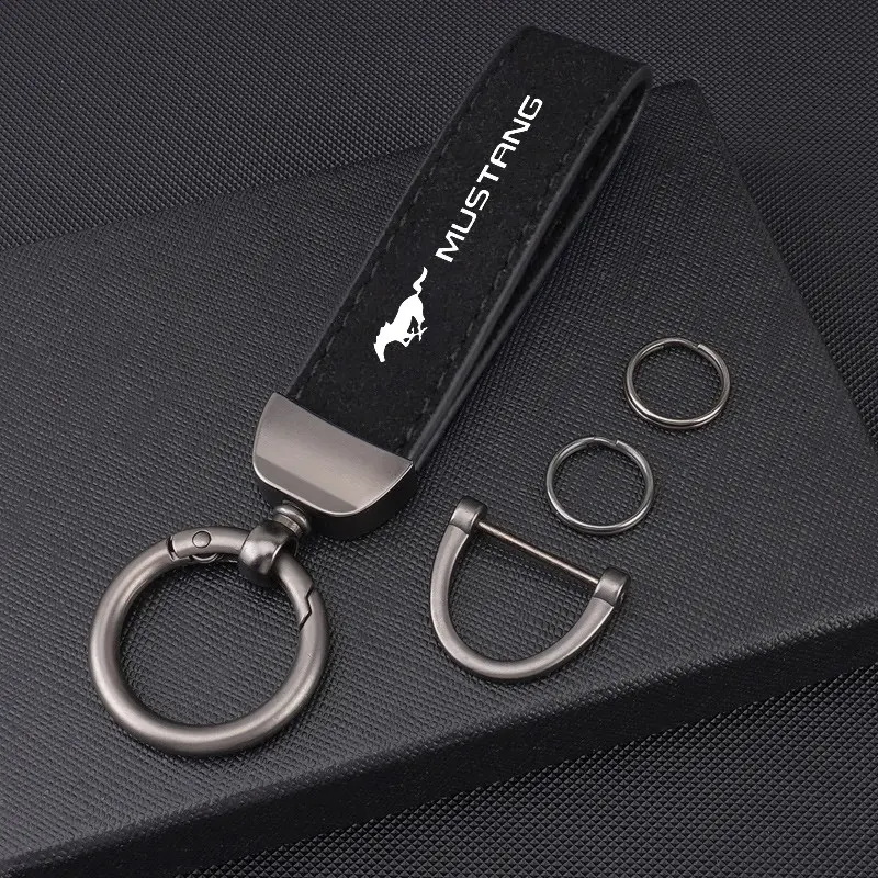 Car Metal Key Chain, Car Keychain, Car Key Chains, Auto Leather Keyring Accessories, Compatible with Ford Fusion Mustang Explorer F150 F250 F350 Ecosport Edge S-Max Ranger