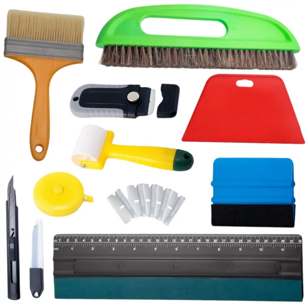 1Set Wallpaper Smoothing Tools Kit, Wallpaper Tools with Squeegee Smoother, Seam Roller, Paste Brush, Wallpaper Smoothing Brush for Peel & Stick Wallpaper, Contact Paper, Window Film Application Kit