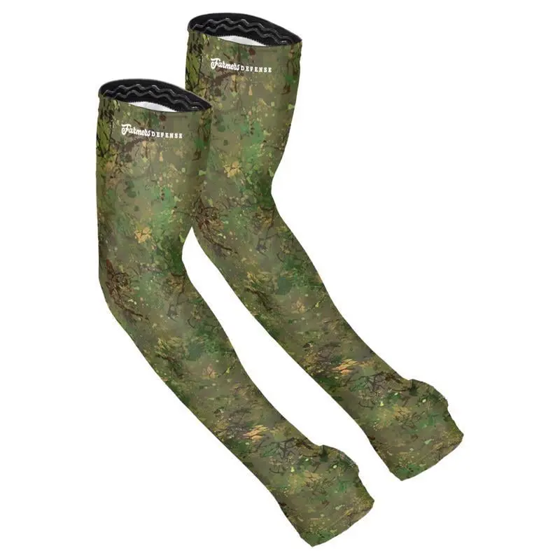 Farmers Defense 7035607 Polyester & Spandex Brush Camo Protection Sleeves, Green - Small