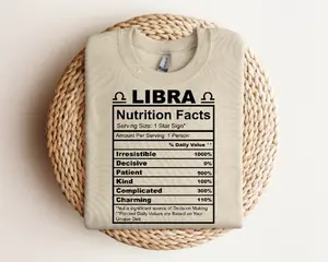 Libra Zodiac Nutritional Facts DTF Transfers