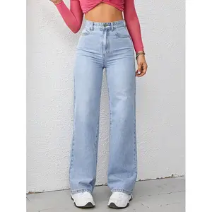 High-waisted wide-leg jeans