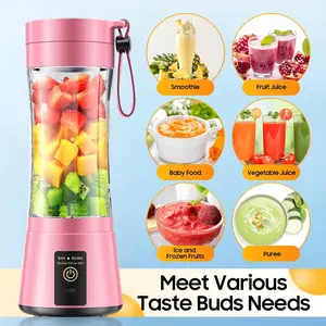 Portable Personal Size Blender - Mini Blender Make Smoothies and Shakes, 380Ml BPA Free Travel Cup, Powerful Blending Suit in Office/Home/Gym
