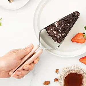 1pc Stainless Steel Cake Slicer & Server - Triangular Cake Transfer Tool with Ergonomic Handle, Durable Baking Tool for Home & Commercial Use, Perfect for Valentine'S Day, Weddings, Birthdays, Parties, Cake Slicer And Server, Party Servingware
