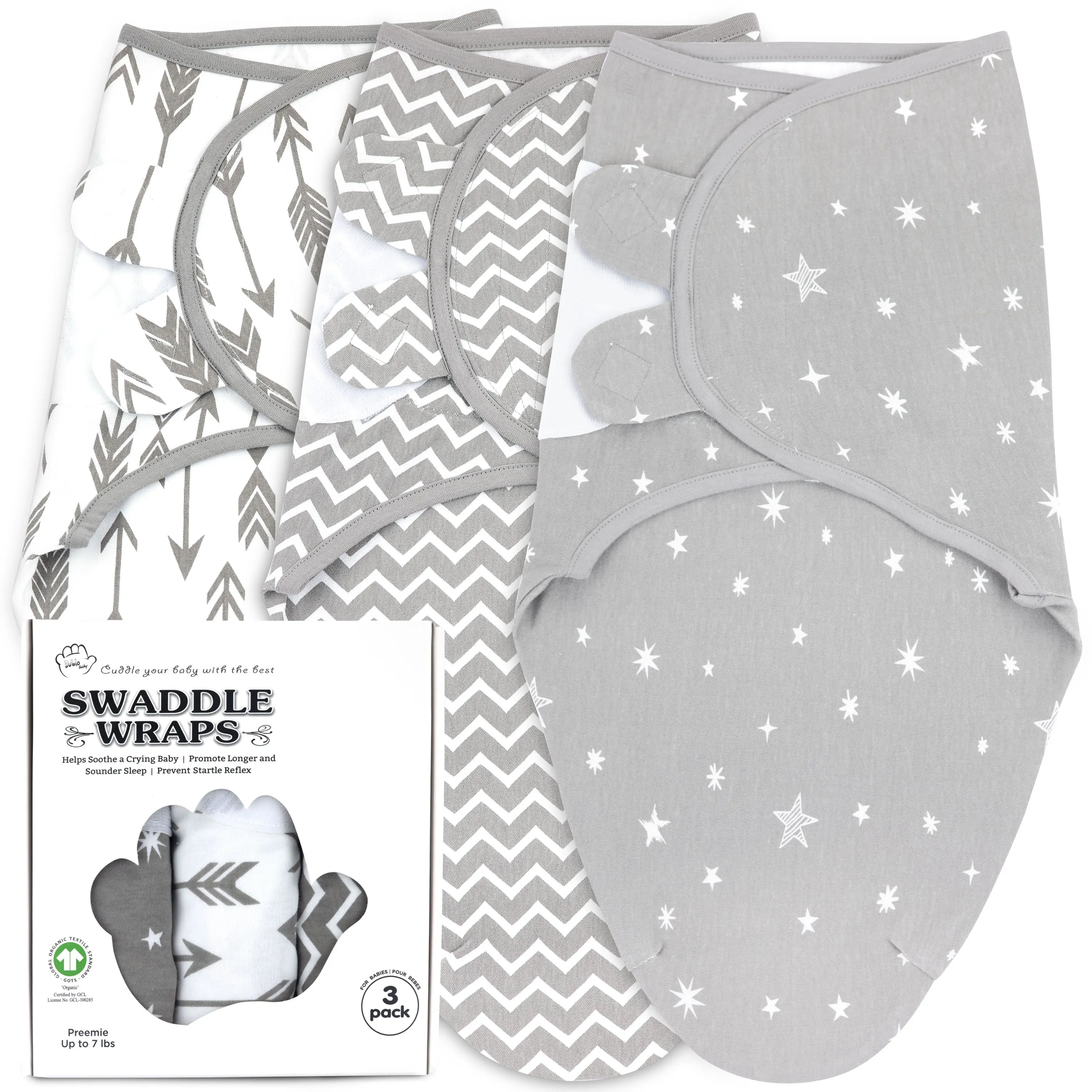 Bublo Baby Organic Preemie Swaddle Sleep Sacks (3-Pack)
