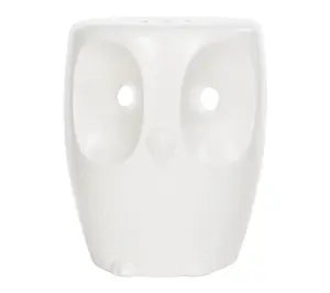 Owl, 17.5 Inch, Ceramic Garden Stool by Valerie Owl, 17.5 Inch, Ceramic Garden Stool by Valerie