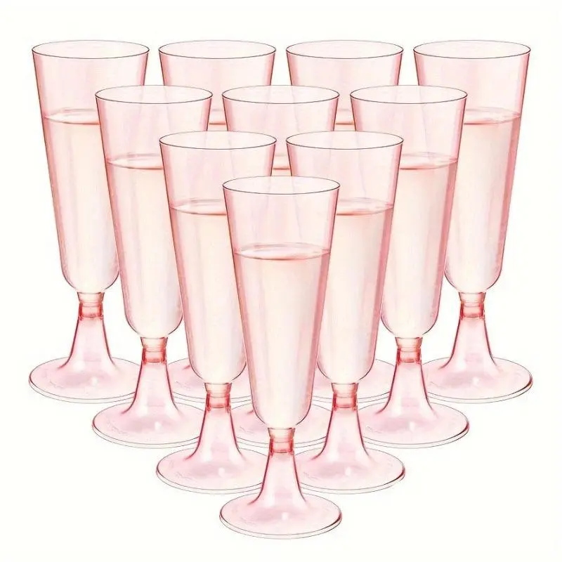 Disposable Champagne Cup, 10pcs/set Clear Plastic Champagne Cup, Party Supplies for Wedding Birthday Festival Picnic Celebration, Festival Party Tableware, Party Cups, Drinking Cups