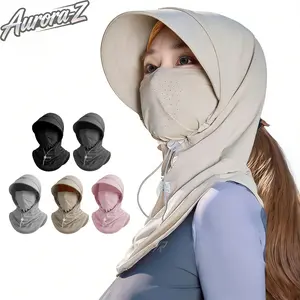 Women Men UPF 90+ UV Protection Balaclava Sun Hat | SunSafeTok OutdoorTok Full Face Neck Flap Wide Brim Cooling Hood | Birthday Gift for Him Her Fishing Cycling Motorcycle Outdoor Daily Wear