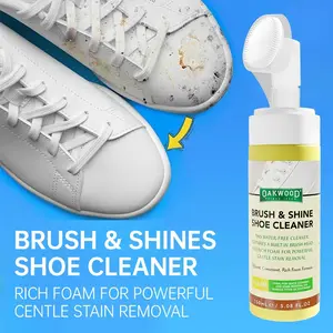 OAKWOOD White Shoe Cleaner with an all-in-one brush head.Powerful stain removal, ideal for leather, silicone, and car interiors. Gentle, non-irritating, and eco-friendly.