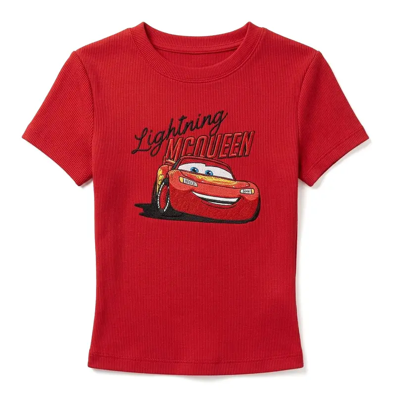 Disney Junior's Short-Sleeve Cars Lightning McQueen Happy Kachow T-Shirt, Graphic Tee Shirts