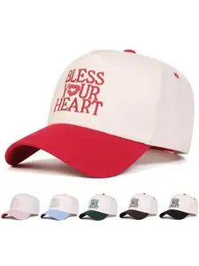 1pc Women's Bless Your Heart Trucker Embroidered Baseball Hat