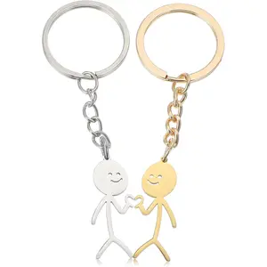 2 Pcs Funny Keychain for Women,Stickman Love Matching Keychains for Couples,Couple Keychain,Best Friend Keychain