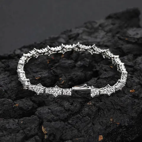 Luxury 6.5mm Tennis Bracelet for Men & Women 18K Gold Plated Round Cubic Zirconia Stones Hip Hop Style Jewelry Perfect for Birthdays Holidays Anniversaries & Back To School Gifts School Accessories