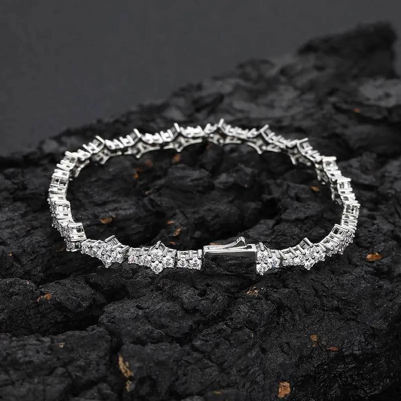 Luxury 6.5mm Tennis Bracelet for Men & Women 18K Gold Plated Round Cubic Zirconia Stones Hip Hop Style Jewelry Perfect for Birthdays Holidays Anniversaries & Back To School Gifts School Accessories